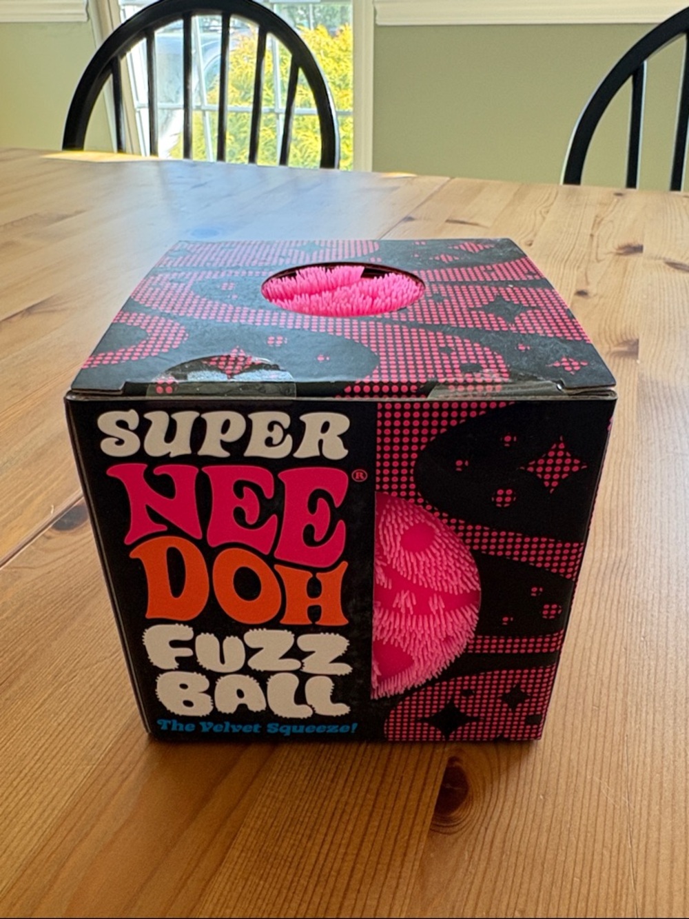 Super NeeDoh Fuzz Ball Plush Squeeze Toy - Pink - Picture 3 of 5